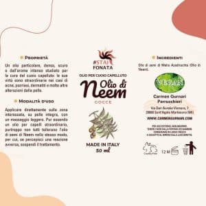 Olio di Neem - Olio per Cuoio Capelluto - Etichetta