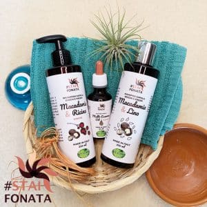 Set Capelli Secchi Crespi "Macadamia Deluxe": Shampoo, Maschera, Olio