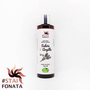 Shampoo Capelli Grassi Vegano - Salvia e Argilla Bianca - Bottiglietta