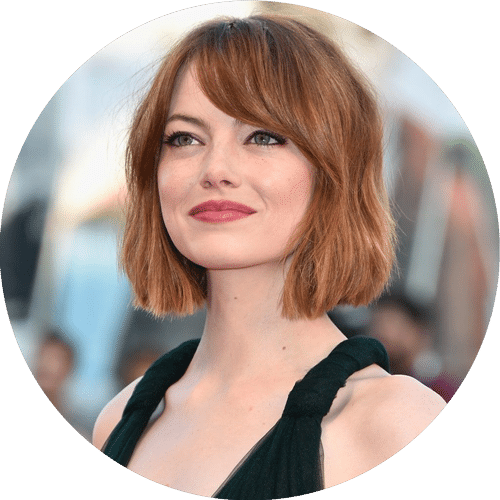 Tipi di frangia capelli Milano: Emma Stone frangia per viso quadrato