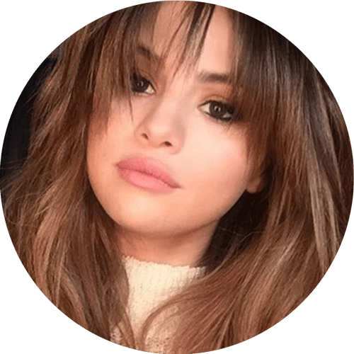 Tipi di frangia capelli Milano:  Selena Gomez con viso tondo